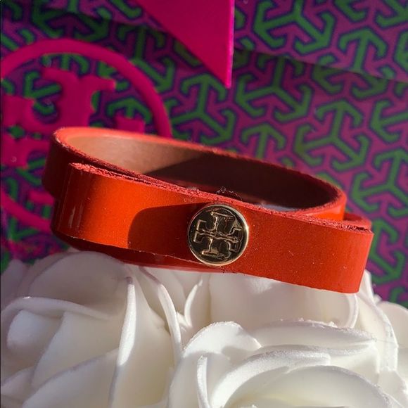 ❤️❤️❤️ Tory Burch dark orange wrap leather bracelet - Picture 2 of 5